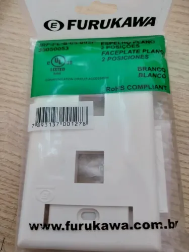 Espelho Plano 2 Portas Rj45 4x2 Branco 35050053 Furukawa