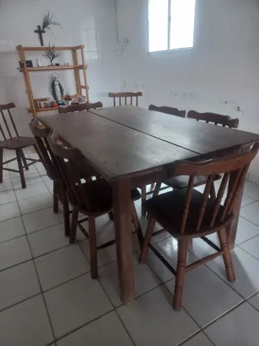Mesa com cadeiras madeira Jatobá