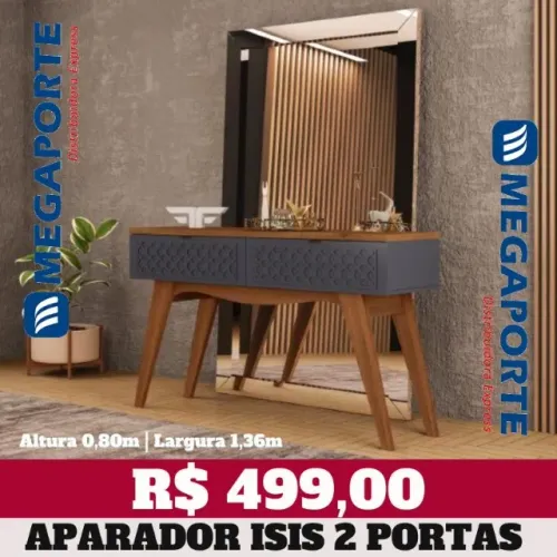 Aparador Bancada de Sala de Estar 1,36m 2 Portas (Novo) Entrega Grátis!