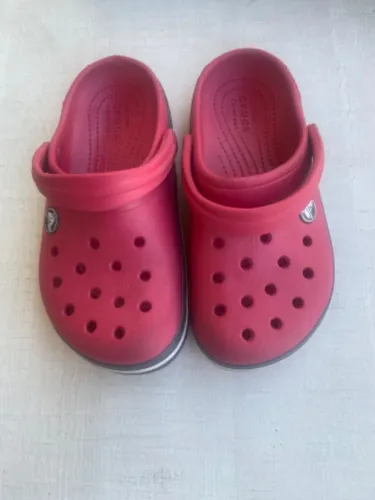 Crocs Infantil Crocband Clog - Vermelho+Cinza