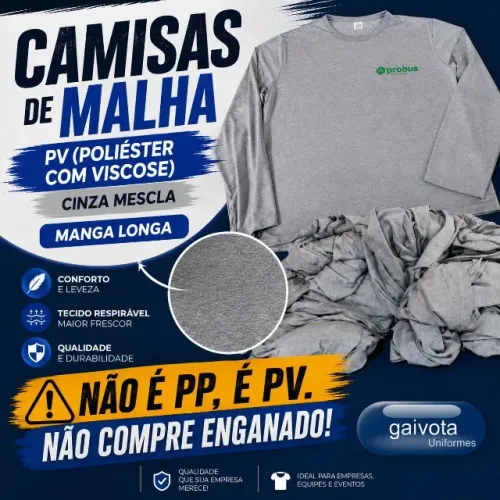 Camisas de malhp (PV) Varias cores, mangas curta e longas!