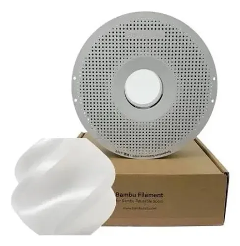 FILAMENTO BAMBU LAB PLA LITE BRANCO COM CARRETEL REUTILIZÁVEL, 1,75MM