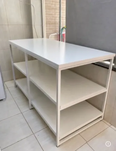 Mesa De Corte de Tecidos Ateliê em MDF Branca