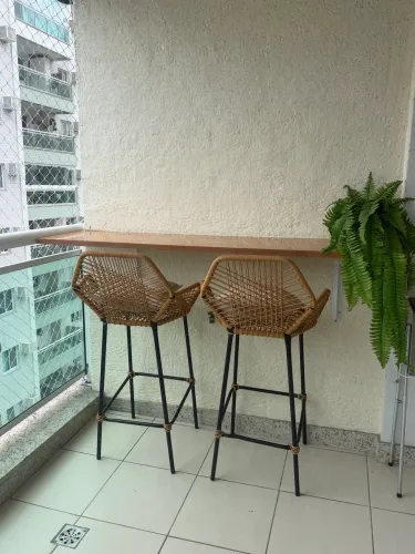 2 Banquetas Altas de Corda/Rattan