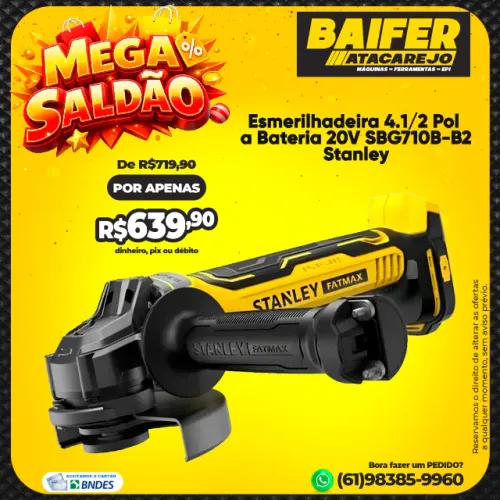 Esmerilhadeira 4.1/2 Pol a Bateria 20V SBG710B-B2 Stanley