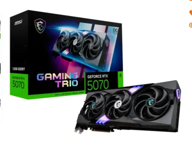 Placa de Vídeo MSI RTX 5070 Gaming Trio OC NVIDIA GeForce, 12GB GDDR7, 192-bit - G5070-12G