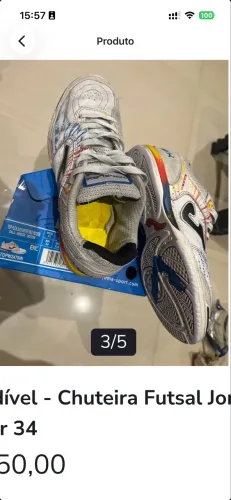 Imperdível - Chuteira Futsal Joma Top Flex, nr 34