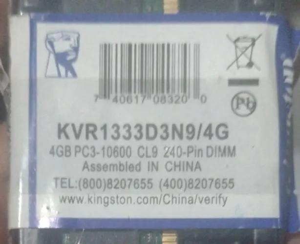 Memória Kingston KVR1333D3N9/4G