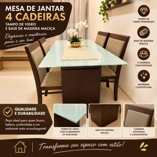 Mesa de Jantar com 04 cadeiras 