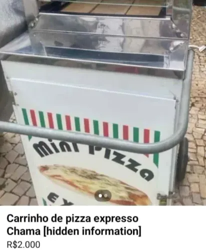 Carrinho com forno refratário pra pizza