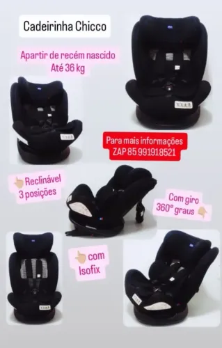 Cadeirinha de carro com isofix e giro 360 graus 
