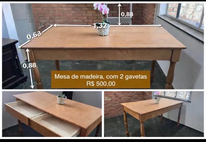 Mesa madeira clara