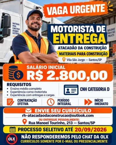 MOTORISTA P LOJA DE MATERIAL DE CONSTRUCAO