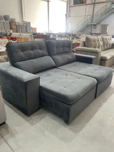 Sofá Retrátil Reclinável No Suede 2,30