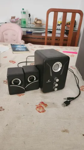 Caixa de som com subwoofer rgb golden ultra x889