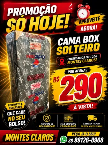 cama box solteiro R$ 290 PROMOÇÃO