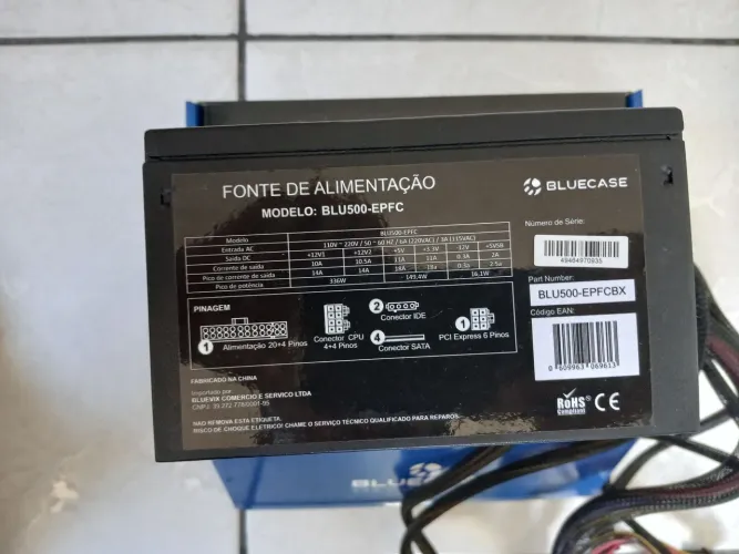 fonte bluecase 500w com defeito