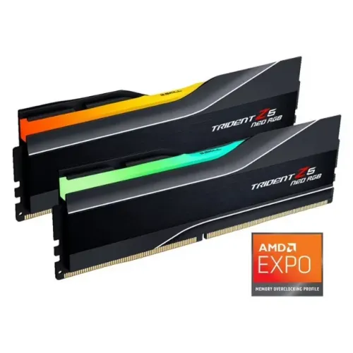 Sem Juros - Memória Ram DDR5 32GB 2x16GB 6.400MHz CL30 G.Skill Trident Z5 Neo RGB AMD Expo