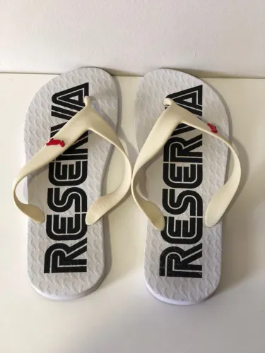 Chinelo Reserva Original Branco/Creme Tam 37/38 - Muito Conservado