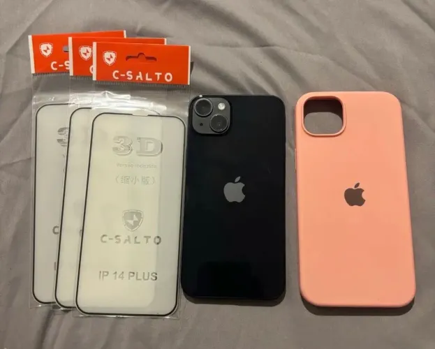 iphone 14 plus 128 gb + películas + capa 