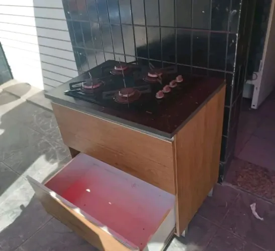Fogão 4 bocas Cooktop com armário