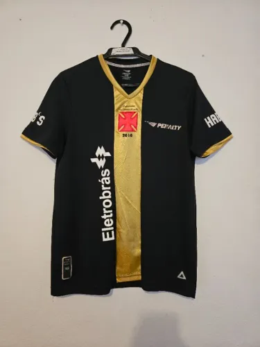 Camisa Vasco Penalty Subida Eletrobras Habibs 2009 Preta e Dourada - P - 6/10