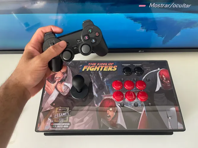 Fliperama portátil ls games 1 player + 1 joystick 65 mil jogos 