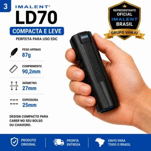 Lanterna Imalent LD70 4000 Lumens Recarregável EDC Original