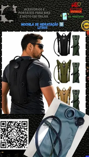 Mochila de hidratação 3 litros + refil