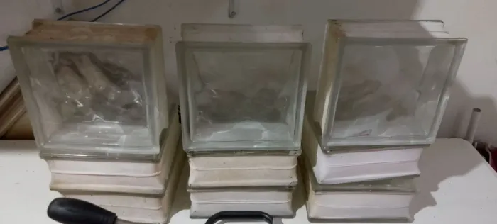 Tijolo bloco de vidro( 9 unidades)
