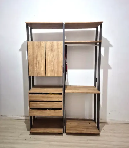 Closet Aberto Modulado Arara Organizadora com Cabideiro e gaveteiro