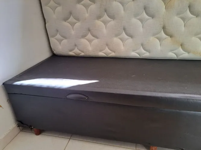 Cama baú solteiro com colchão 