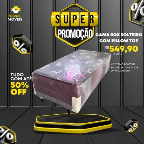 Cama Box solteiro com pillow top