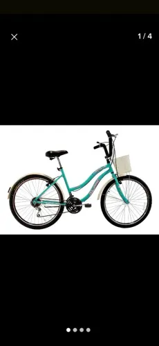 Bicicleta Passeio Aro 26 Dalannio Beach Retrô Azul Turquesa.