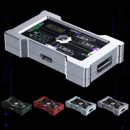 Hub USB para jogos HMLAB ZNEO - porta 2 a 3, 8K Hz, alimentação independente, com tela, mo