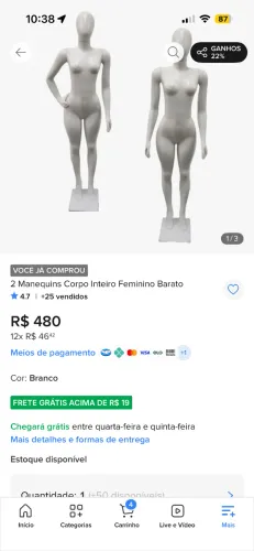 Manequim roupa