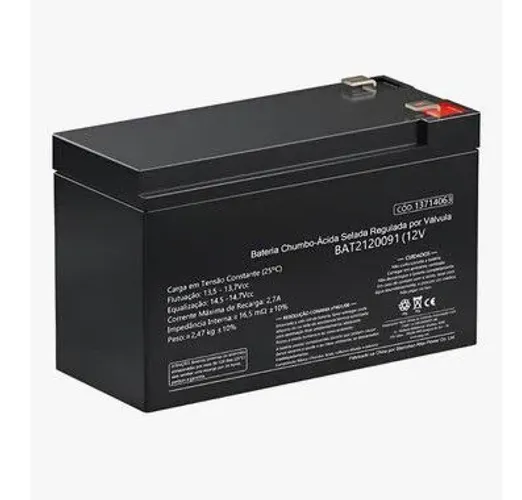 Bateria 12v 7Ah Selada Para Centra De Alarme Cerca Elétrica e Motinhas Elétricas