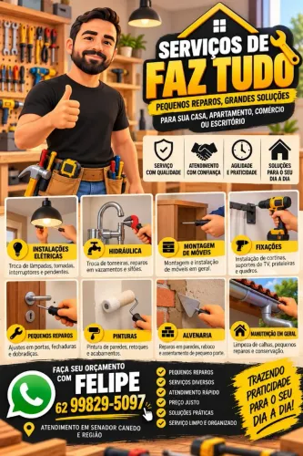 PEDREIRO, MARCENEIRO, PINTOR E FAZ TUDO