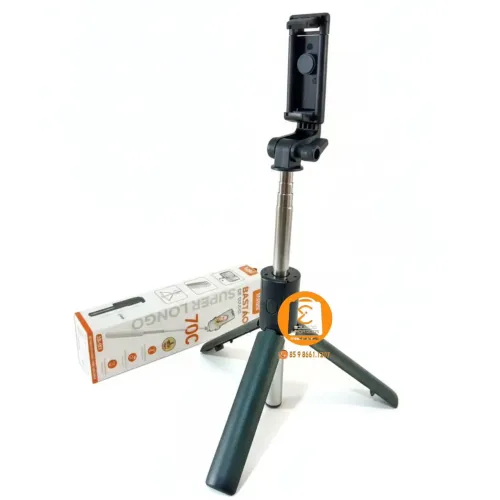 Bastão Pau de Selfie Bluetooth com Tripé de Mesa e Suporte para Celular 700mm