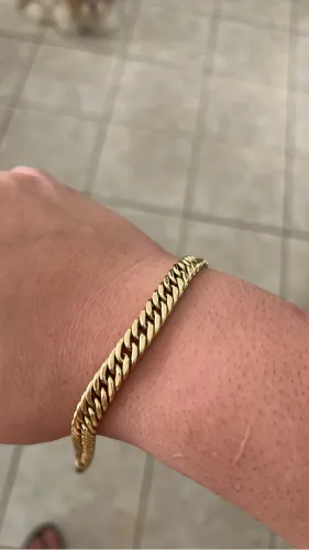 Pulseira Grumet Dupla Romana 21 Cm Legítimo Ouro 18k 750 Ouro Amarelo