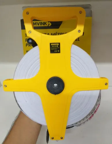 Trena Fita Métrica 50m Fibra De Vidro Flexível Profissional