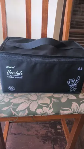 Canetas Ohuhu 320 cores kit novo ponta chanfrada e pincel