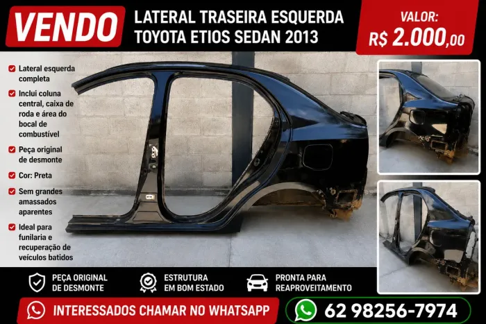 Lateral esquerdo do Toyota Etios 2013