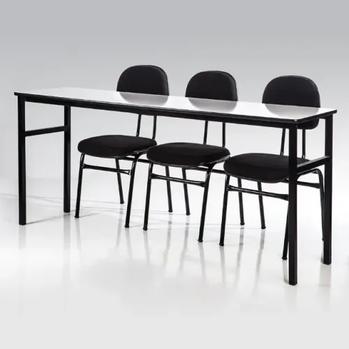 Mesa bancada para estudos com 3 cadeiras estofadas - mesa 1,80x0,50x0,75 - 