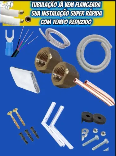 Kit instalação ar condicionado Split com tubulação flangeada + todos materiais de apoio