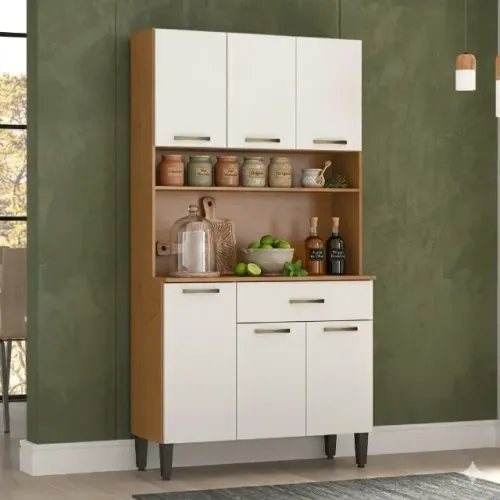 Armário de cozinha compacto com 6 portas