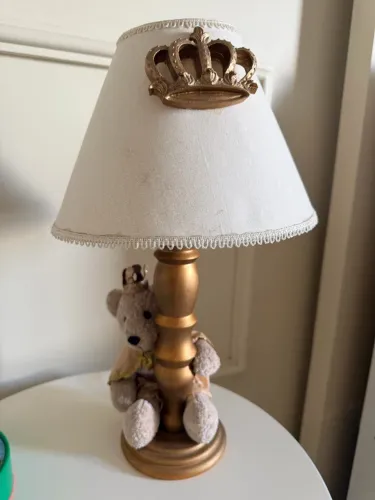 Abajour Infantil Urso Dourado