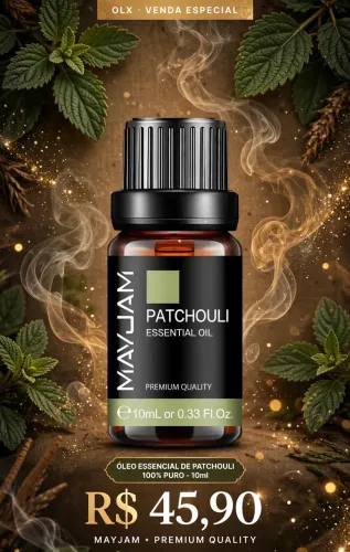 Óleo Essencial Patchouli MAYJAM 10ml - Doce Marcante 100% Puro