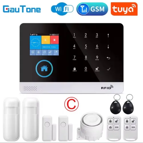 NOVO! Kit central alarme inteligente Tuya, wi-fi, sem fio, contra roubo, monitoramento