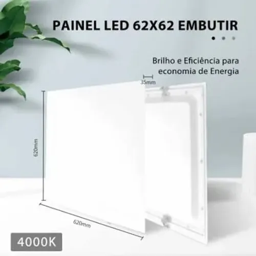 Luminária Painel LED 40w 62x62cm embutir 6500k 